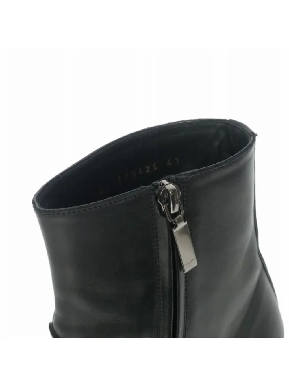 Saint Laurent Paris Wyatt Zipped Boots Leather Side Zip Shoes 41 Black